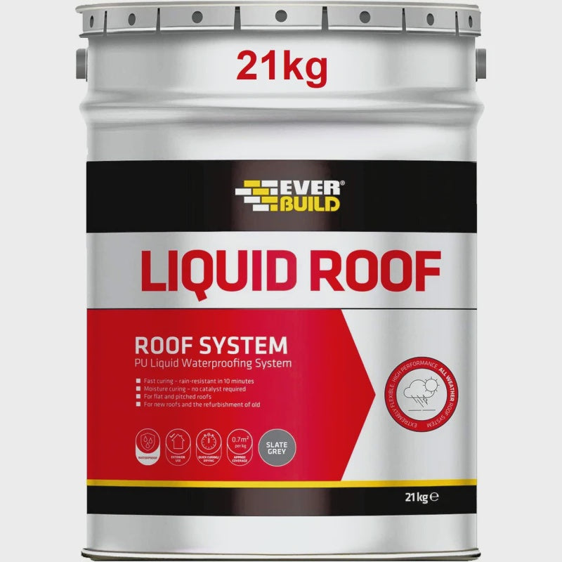Everbuild Aquaseal 21kg Liquid Roof Membrane Coating Grey