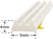 Exitex E Strip Self-Adhesive Rubber Seal (5m Roll), Draught Excluder for Doors & Windows, Seals Gaps 2mm to 4mm (White)