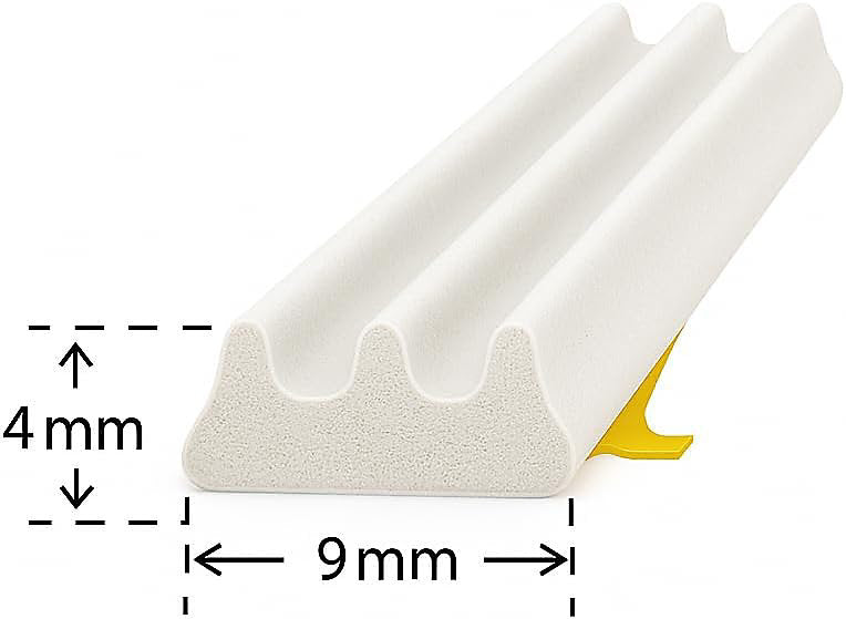 Exitex E Strip Self-Adhesive Rubber Seal (5m Roll), Draught Excluder for Doors & Windows, Seals Gaps 2mm to 4mm (White)