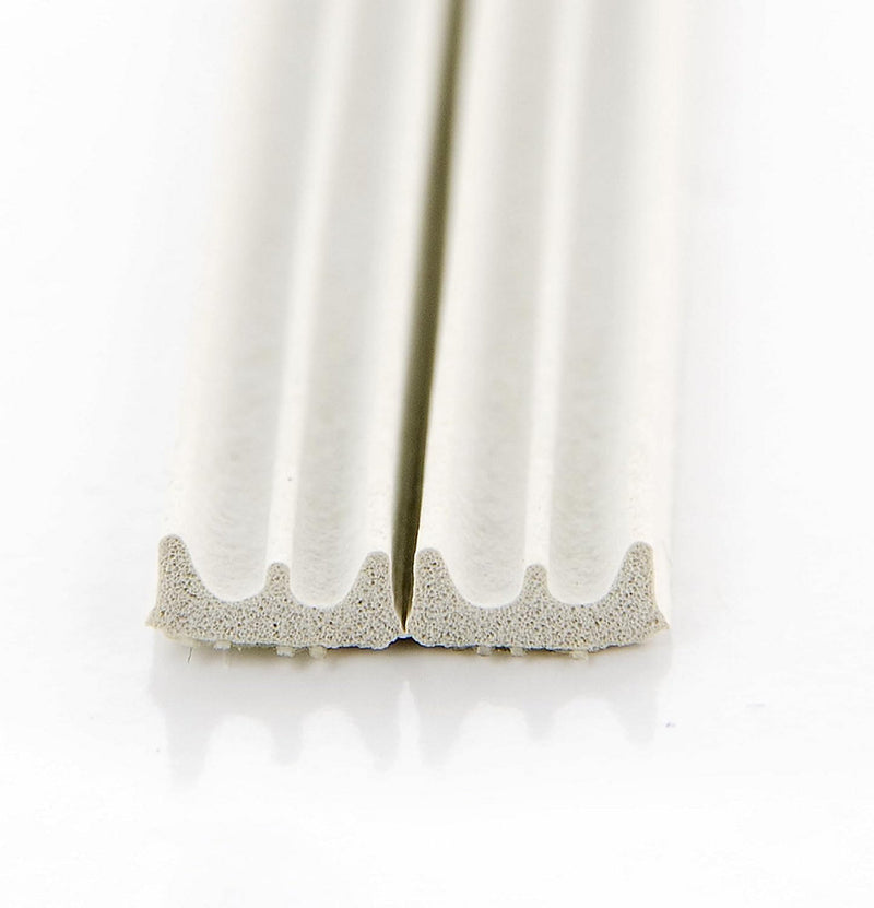 Exitex E Strip Self-Adhesive Rubber Seal (5m Roll), Draught Excluder for Doors & Windows, Seals Gaps 2mm to 4mm (White)