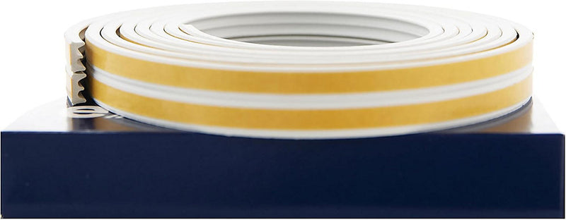 Exitex E Strip Self-Adhesive Rubber Seal (5m Roll), Draught Excluder for Doors & Windows, Seals Gaps 2mm to 4mm (White)