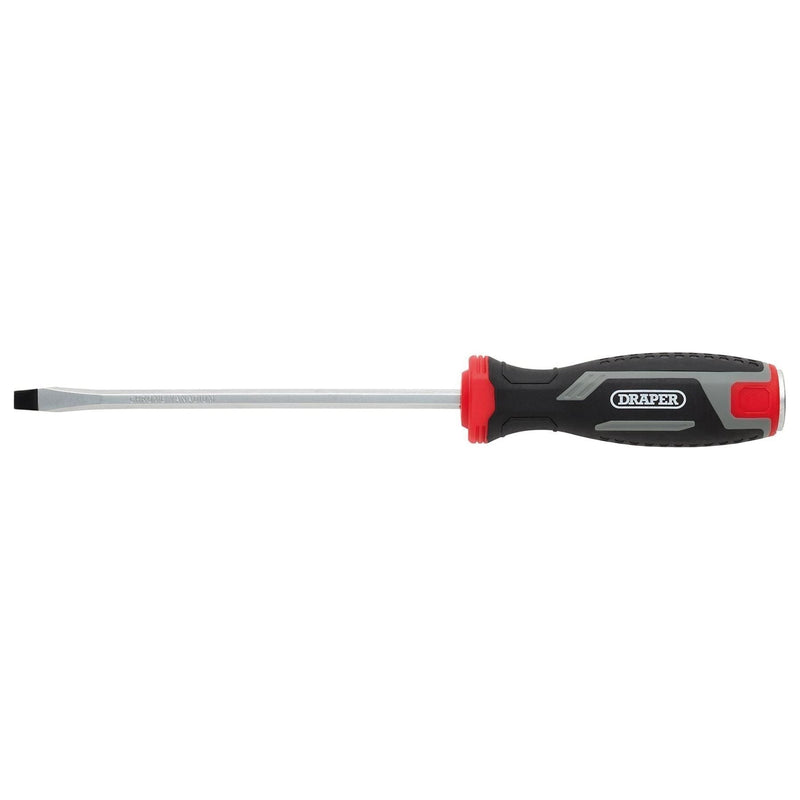 Draper Pound Thru Slotted Soft Grip Screwdriver, SL6.5 x 150mm Draper - Town Tools