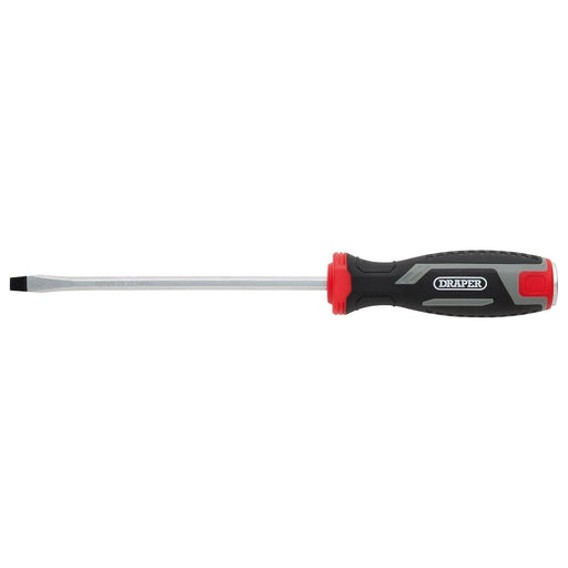 Draper Pound Thru Slotted Soft Grip Screwdriver, SL6.5 x 150mm Draper - Town Tools