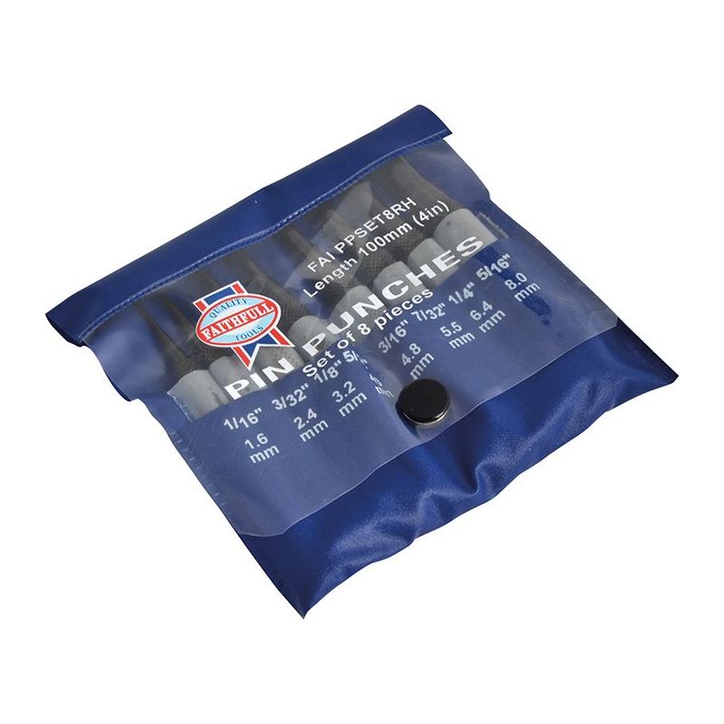 Faithfull Round Head Parallel Pin Punch Set, 8 Piece Faithfull - RockBottom Northampton