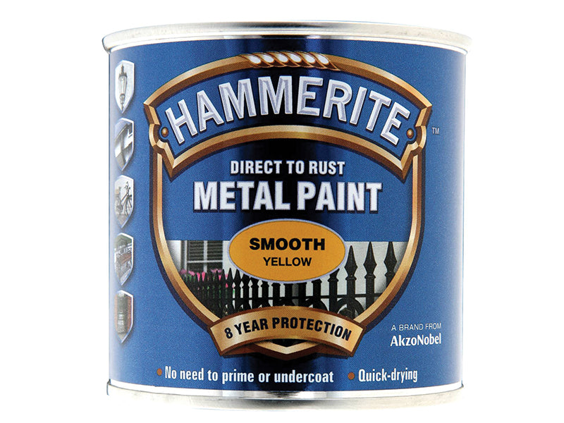 Hammerite Direct To Metal Smooth Yellow 250ml
