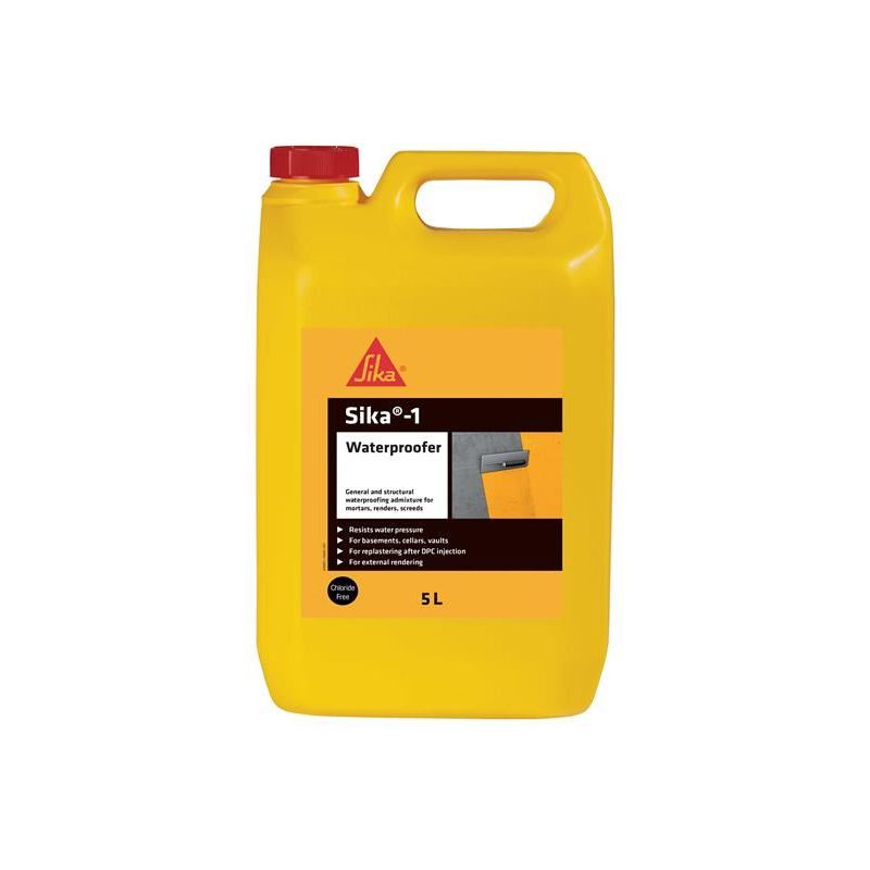 Everbuild Sika Sika-1 Waterproofer 5 litre Everbuild Sika - RockBottom Northamptin