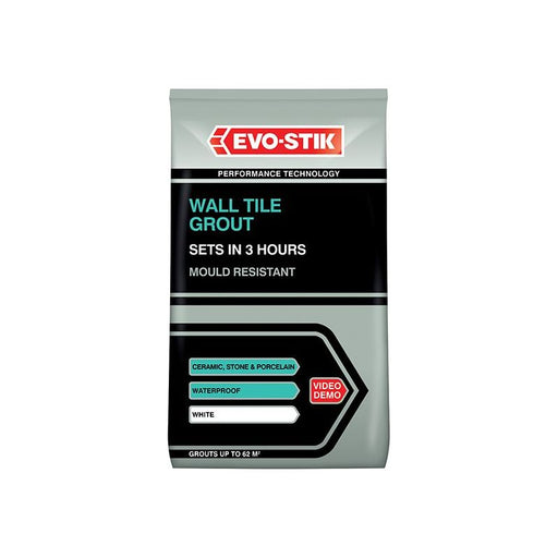 Evo-Stik Wall Tile Grout Mould Resistant White 1.5kg EVO-STIK - RockBottom Northamptin