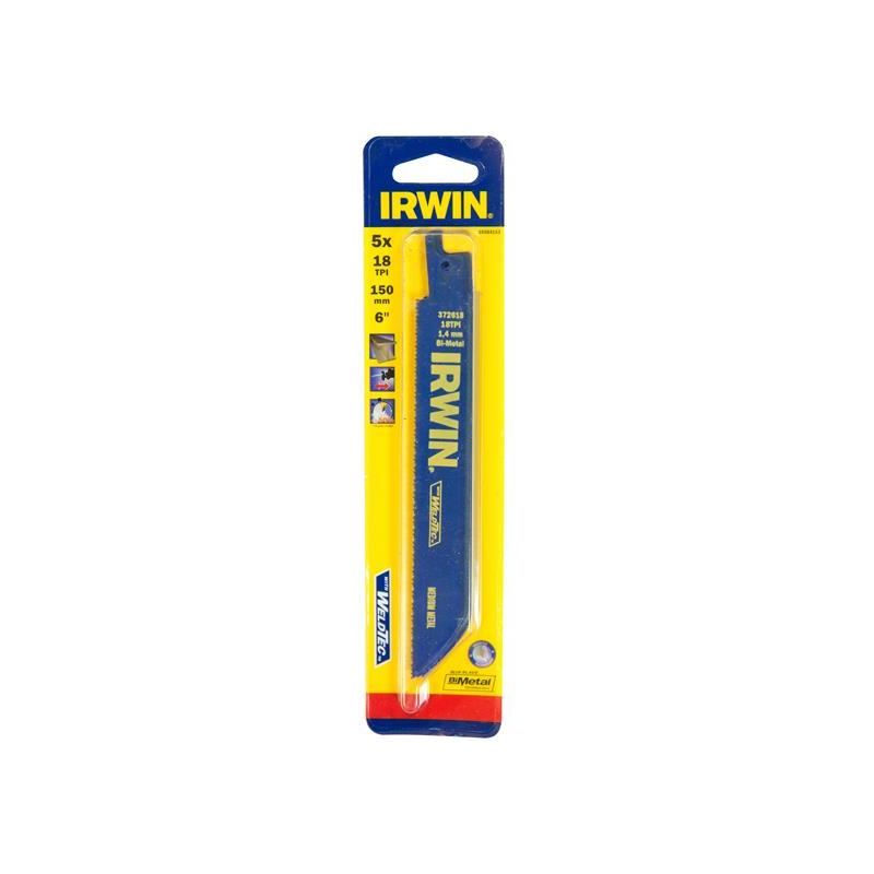 Irwin® 618R Sabre Saw Blade Metal Cutting 150mm 18 TPI Pack of 5 IRWIN® - RockBottom Northampton
