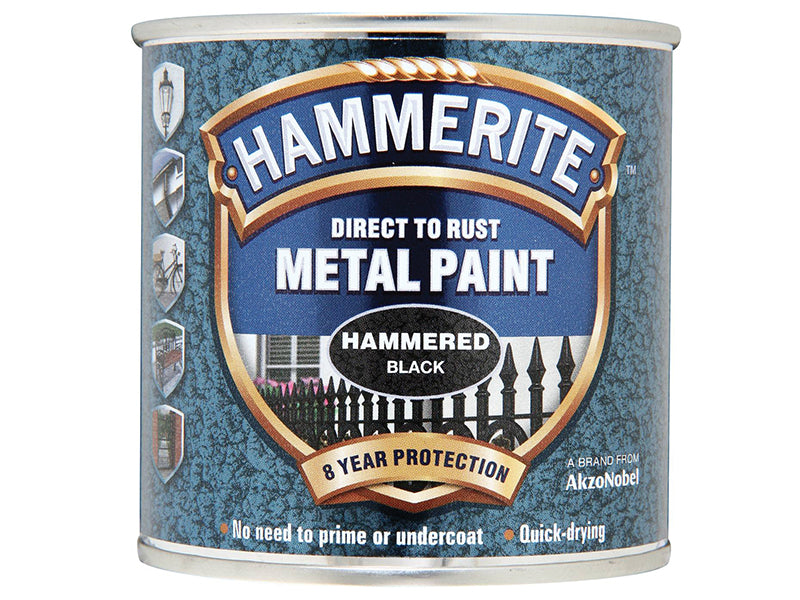 Hammerite Direct To Metal Hammered Black 250ml