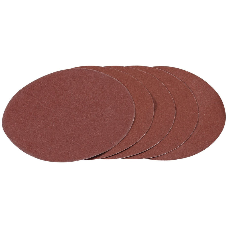 Draper Hook and Loop Aluminium Oxide Sanding Discs, 180mm, 120 Grit (Pack of 5) Draper - Town Tools 