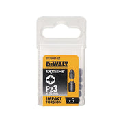 Dewalt Power Tools Extreme Impact Torsion Bits PZ3 x 25mm (Pack 5) DeWALT Power Tools - RockBottom Northampton