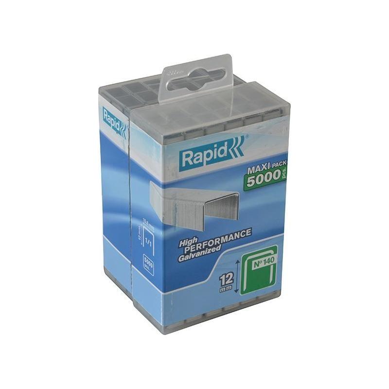 Rapid 140/12 12mm Galvanised Staples (Poly Pack 5000) Rapid - RockBottom Nothampton