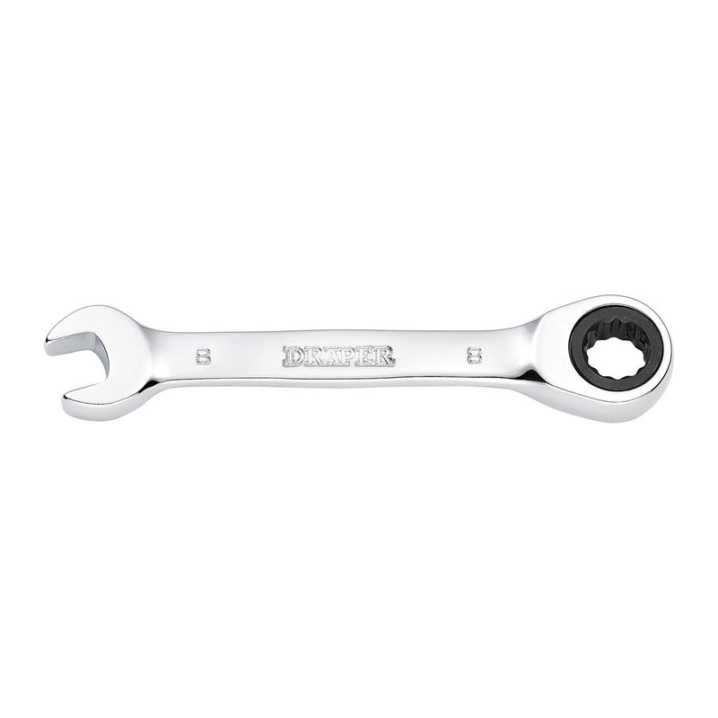 Draper Draper HI-TORQ Metric Stubby Ratchet Combination Spanner, 8mm Draper - Town Tools