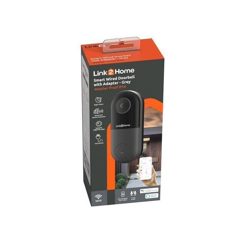 Link2Home Weatherproof (IP54) Smart Wired Doorbell Link2Home - RockBottom Northampton