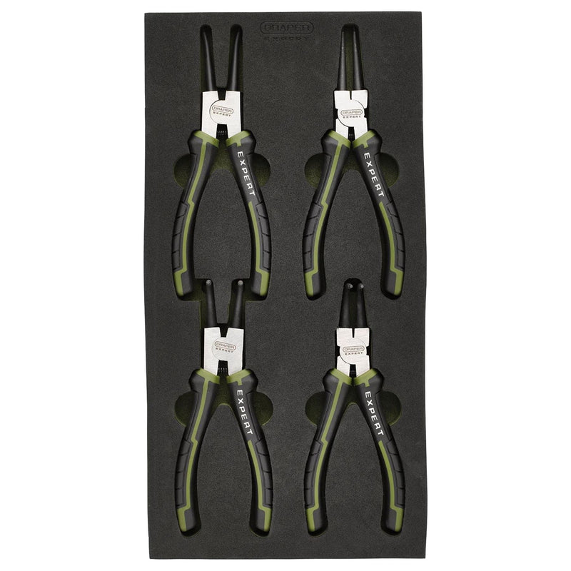 Draper Draper Expert Circlip Pliers Set in EVA Foam Tray, 180mm (4 Piece) Draper - Town Tools