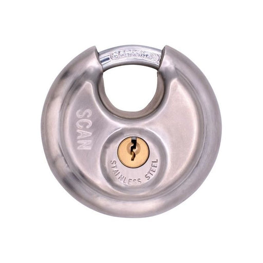 Scan Stainless Steel Disk Type Padlock 80mm Scan - RockBottom Nothampton