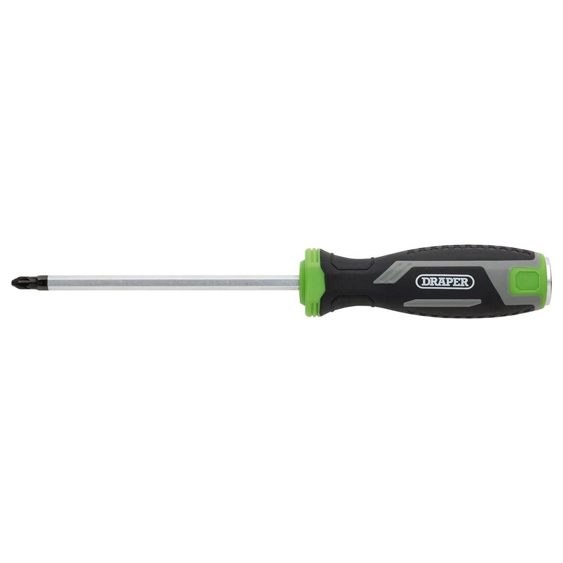 Draper Pound Thru Pozi Soft Grip Screwdriver, PZ2 x 125mm Draper - Town Tools