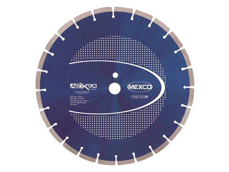MEXCO Abrasive Materials X90 Grade Diamond Blade 350 x 25mm