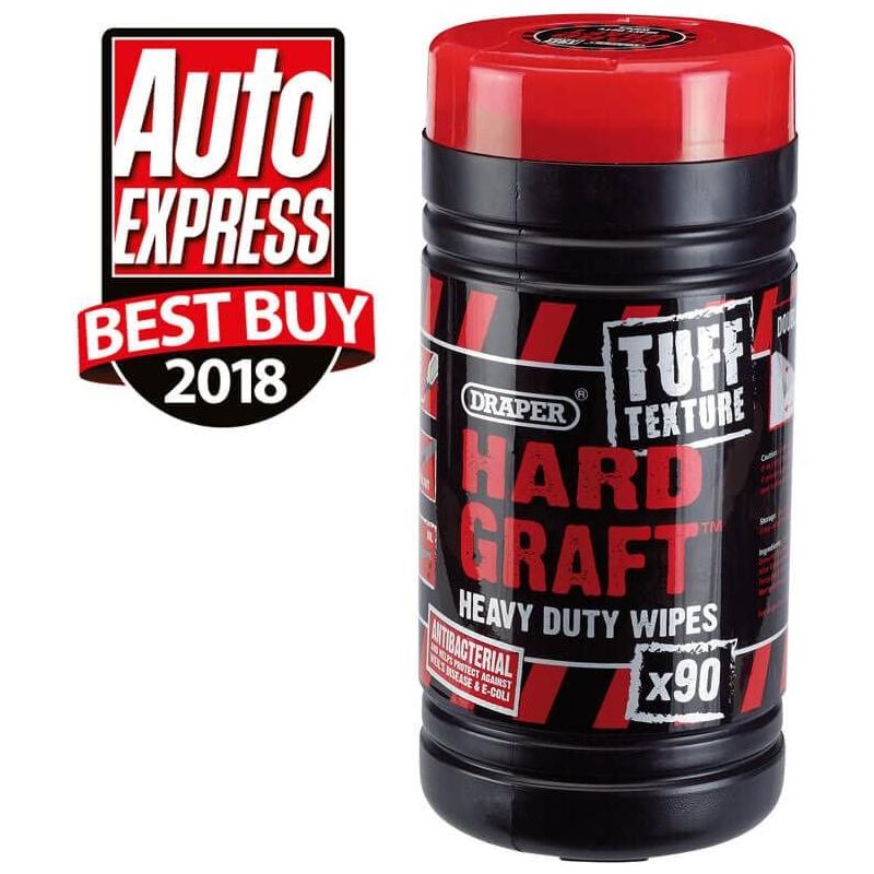 Draper 'Hard Graft' Tuff Texture Heavy Duty Wipes (Tub of 90) 84712 Draper - Town Tools 