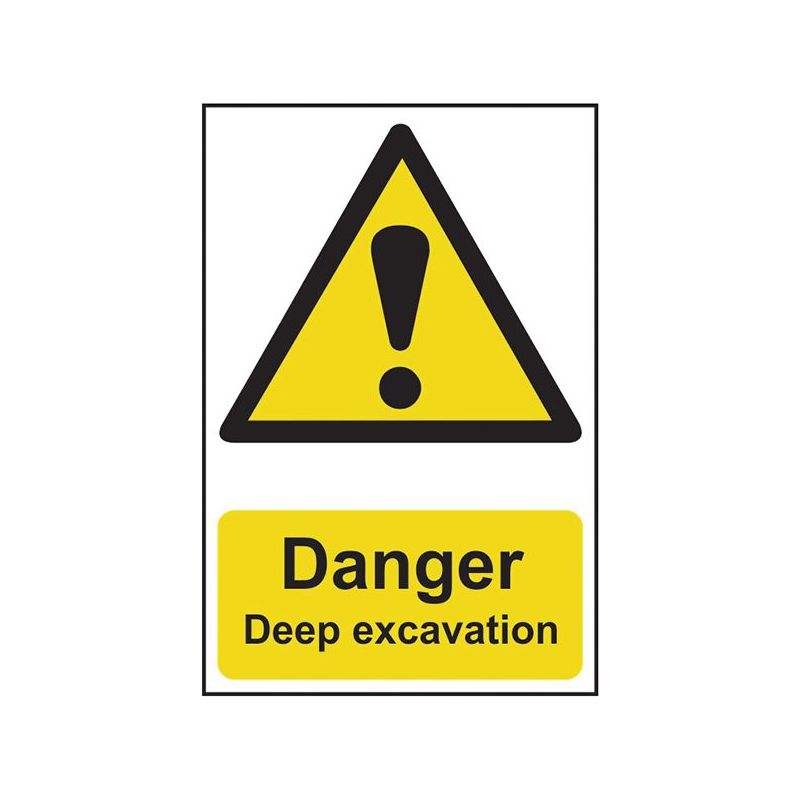 Scan Danger Deep Excavation - PVC Sign 400 x 600mm Scan - RockBottom Nothampton