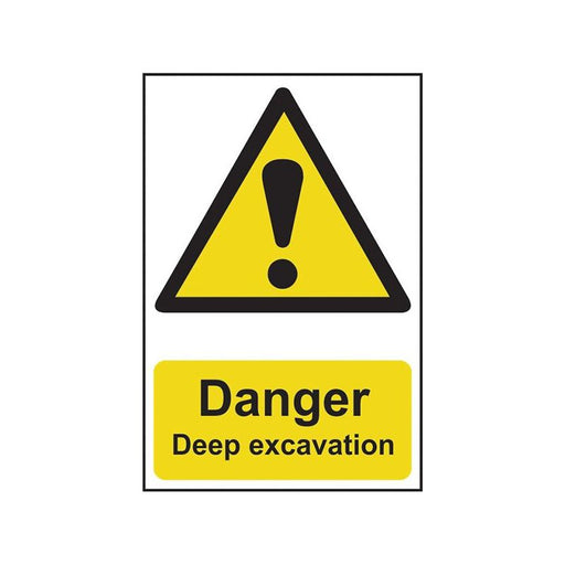 Scan Danger Deep Excavation - PVC Sign 400 x 600mm Scan - RockBottom Nothampton