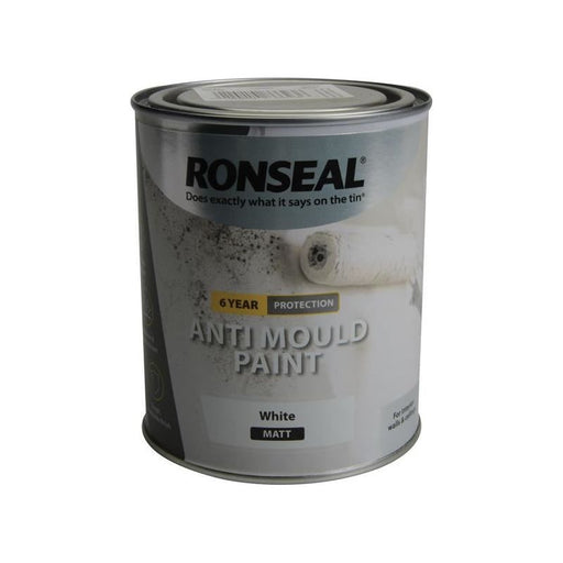 Ronseal 6 Year Anti Mould Paint White Matt 750ml Ronseal - RockBottom Nothampton