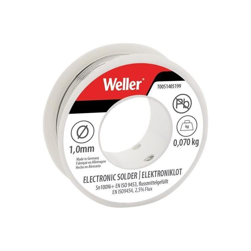 Weller Electronic Lead-Free Solder Sn100Ni100+, 1mm 70g Weller - RockBottom Northampton