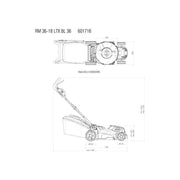 Metabo RM 36-18 LTX BL 36 Lawn Mower 18V Bare Unit Metabo - RockBottom Northampton