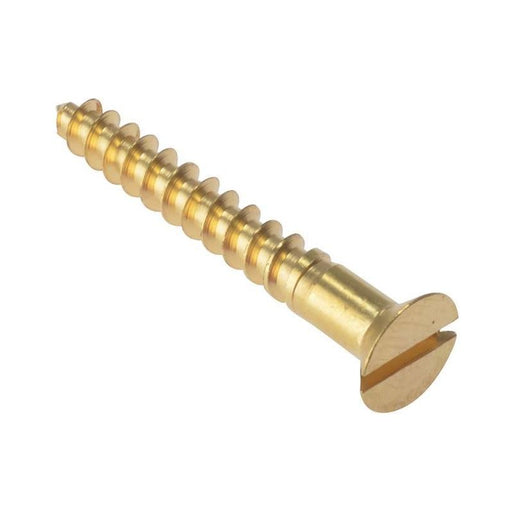 Forgefix Wood Screw Slotted CSK Solid Brass 1.1/4in x 8 Box 200 ForgeFix - RockBottom Northampton