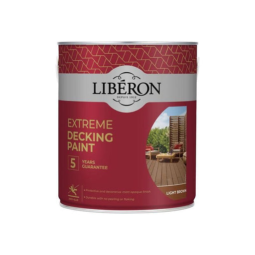 Liberon Extreme Decking Paint Light Brown 2.5 litre Liberon - RockBottom Northampton