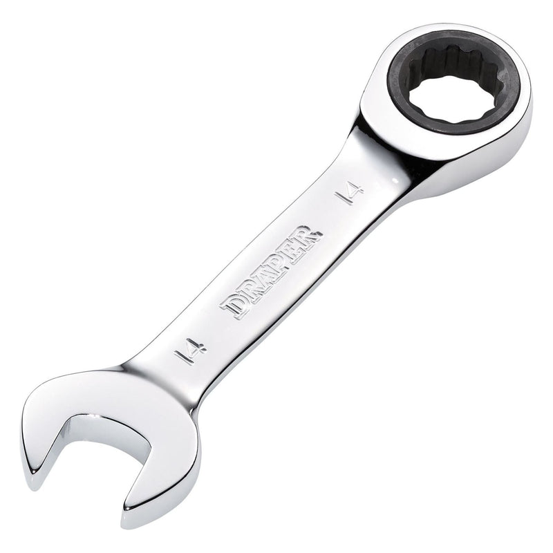 Draper Draper HI-TORQ Metric Stubby Ratchet Combination Spanner, 14mm Draper - Town Tools