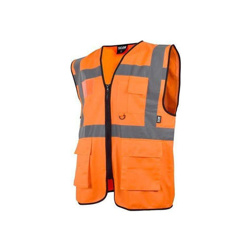 Scan Hi-Vis Utility Waistcoat Orange - XL (48in) Scan - RockBottom Nothampton