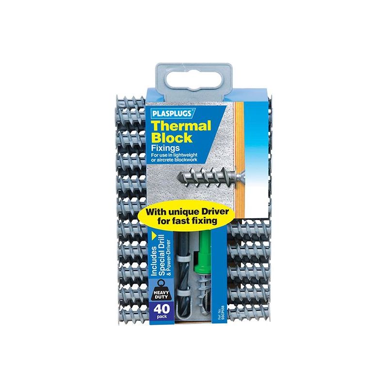 Plasplugs Thermal Block Fixings (40) Plasplugs - RockBottom Nothampton