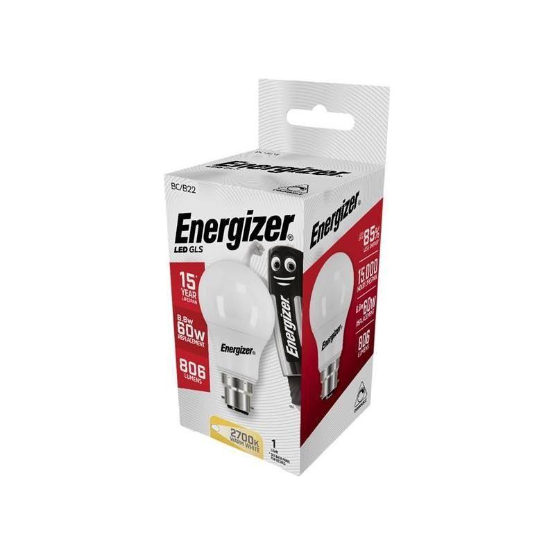 Energizer® LED BC (B22) Opal GLS Dimmable Bulb, Warm White 806 lm 8.8W Energizer® - RockBottom Northamptin