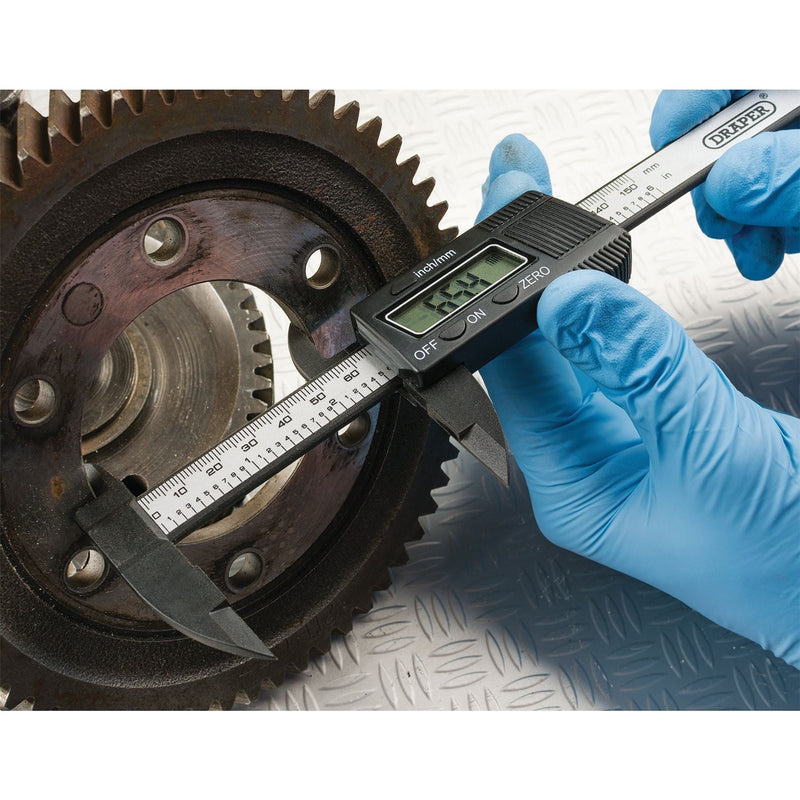Draper Carbon Fibre Digital Caliper Gauge, 150mm or 6" 24816 Draper - Town Tools 