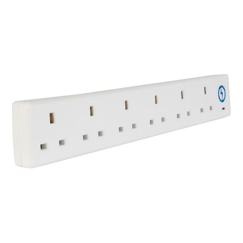 Smj Extension Lead 240V 6-Way 13A Surge Protection 2m SMJ - RockBottom Nothampton