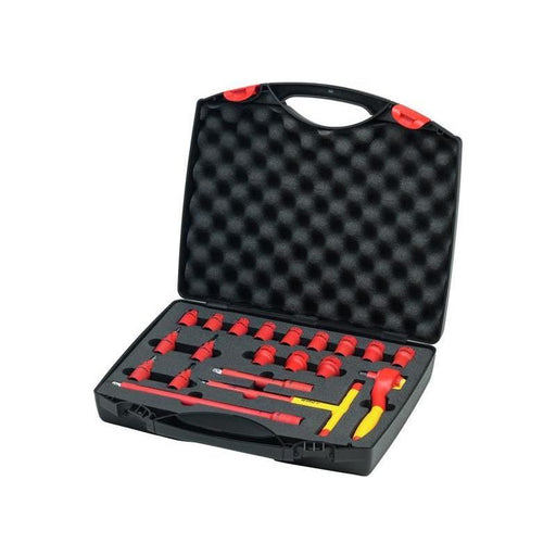 Wiha Insulated 3/8in Ratchet Wrench Set, 21 Piece (inc. Case) Wiha - RockBottom Northampton