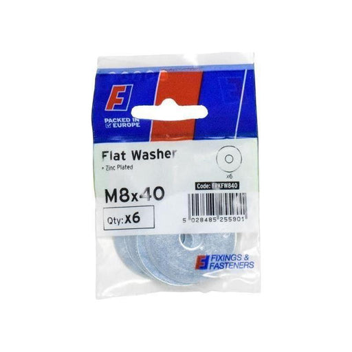 Forgefix Flat Washers ZP M8 x 40mm ForgePack 6 ForgeFix - RockBottom Northampton