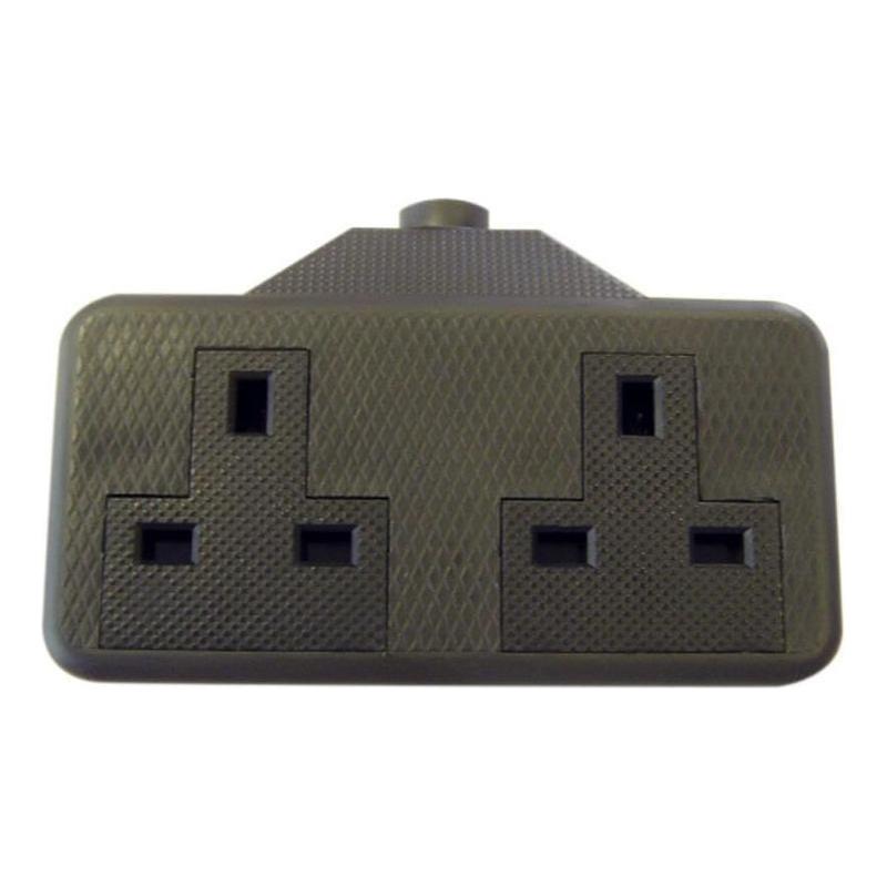 Dencon Trailing Socket 13A 2-Gang Black Dencon - RockBottom Northampton