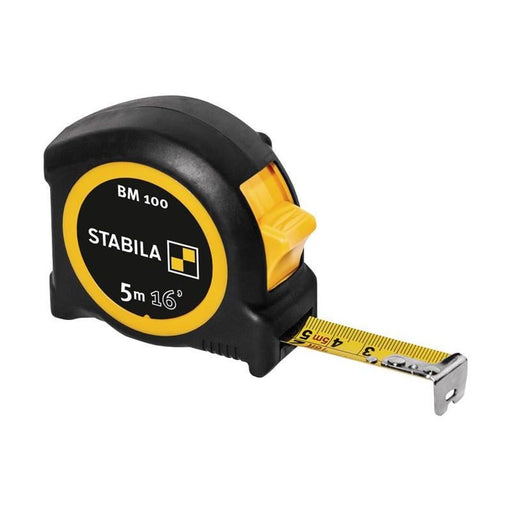 Stabila BM 100 Compact Pocket Tape 5m/16ft (Width 19mm) Stabila - RockBottom Nothampton