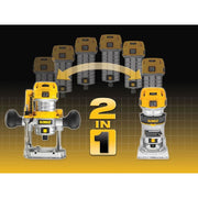 Dewalt Power Tools D26204K 1/4in Premium Plunge & Fixed Base Combi Router 900W 240V DeWALT Power Tools - RockBottom Northampton