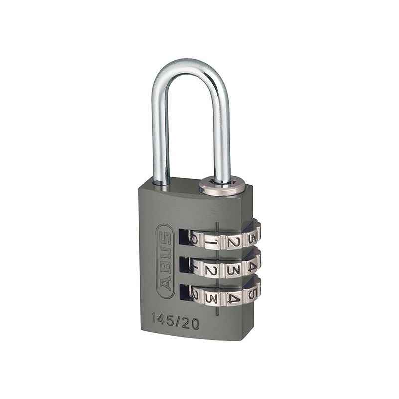 Abus Mechanical 145/20 20mm Aluminium Combination Padlock Titanium 46576 ABUS Mechanical - RockBottom Northampton 