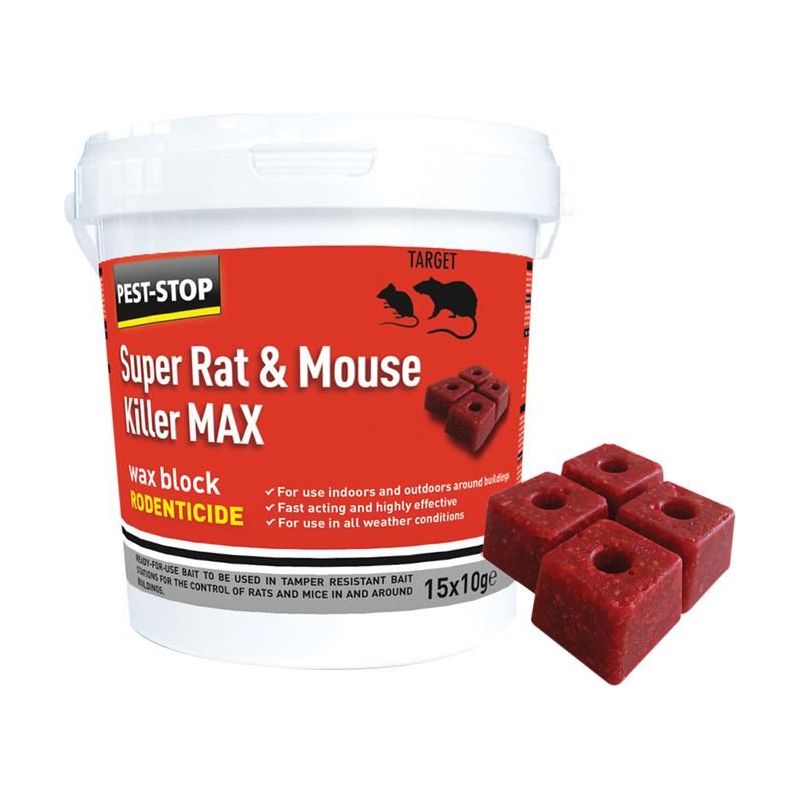 Pest-Stop (Pelsis Group) Super Rat & Mouse Killer MAX Wax Blocks Pest-Stop (Pelsis Group) - RockBottom Nothampton