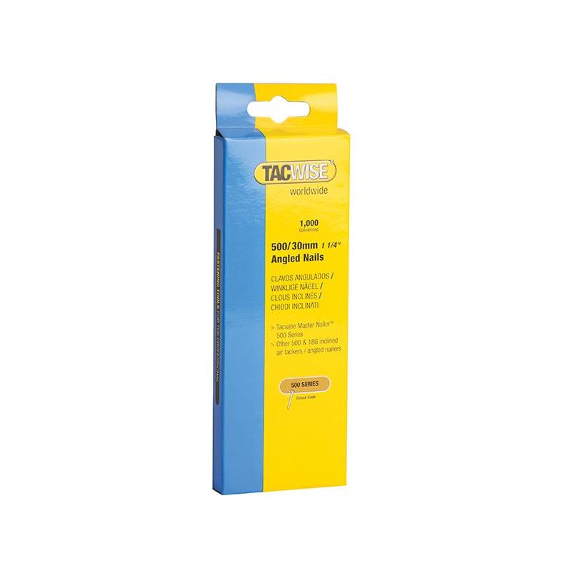 Tacwise 500 18 Gauge 30mm Angled Nails (Pack 1000) Tacwise - RockBottom Northampton
