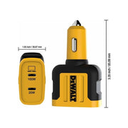 Dewalt Telecoms 2-Port PPS PD Car Charger 120W DEWALT Telecoms - RockBottom Northampton