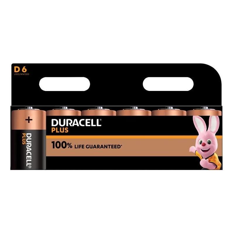 Duracell D Cell Plus Power +100% Batteries (Pack 6) Duracell - RockBottom Northampton