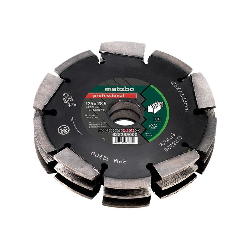 Metabo 3 Row Professional UP Universal Wall Chaser Blade 125 x 28.5 x 22.23mm Metabo - RockBottom Northampton