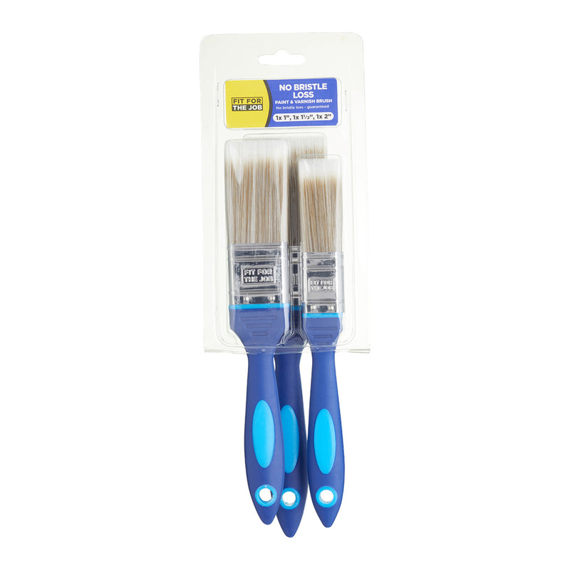 Fit For The Job No Bristle Loss 3pc Paint Brush Set
