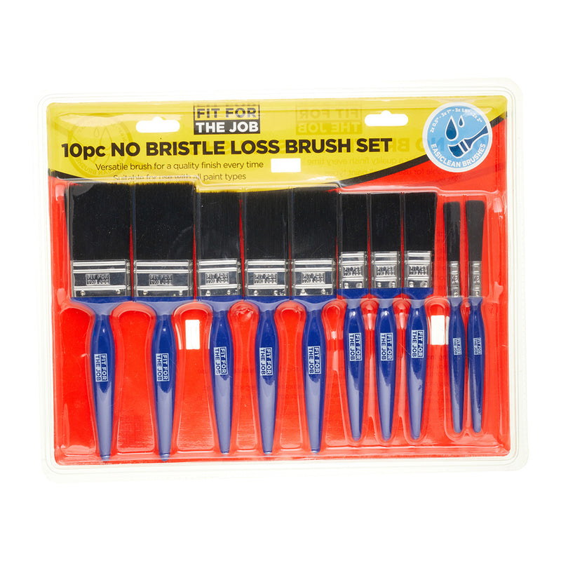 Fit For The Job No Bristle Loss 10pc Paint Brush Set