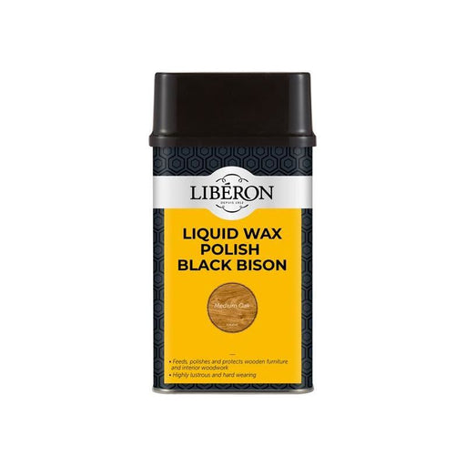 Liberon Liquid Wax Polish Black Bison Medium Oak 500ml Liberon - RockBottom Northampton